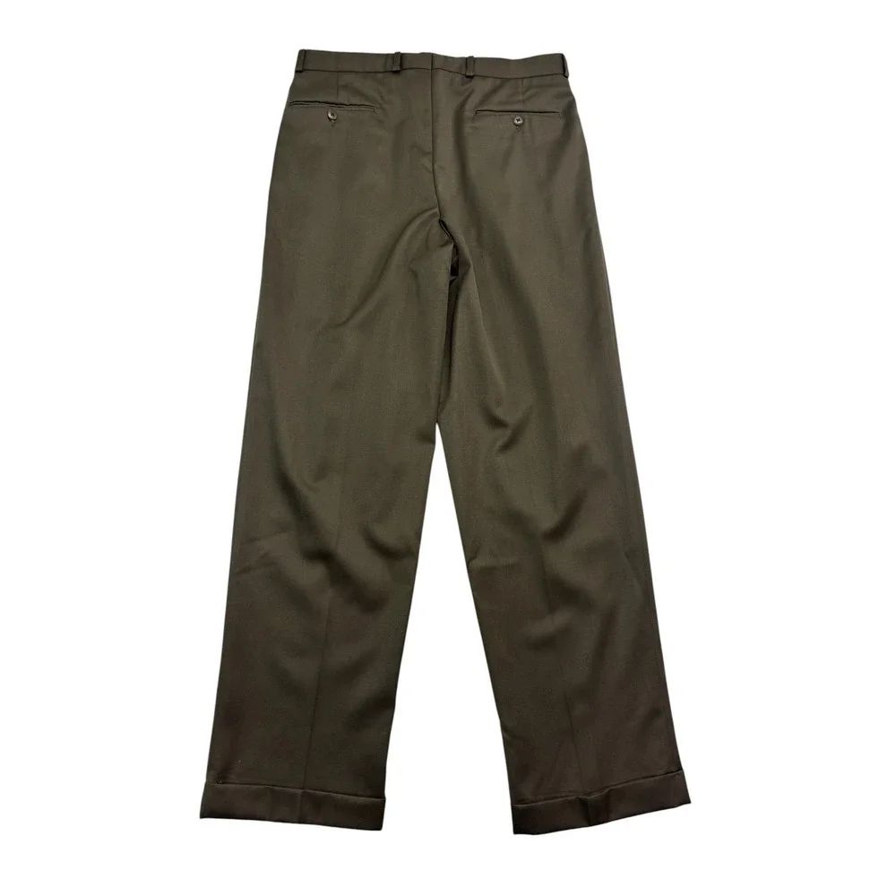 vtg 90s Polo Ralph Lauren 34x32 Olive Green Pants Trousers High Waisted Pleated